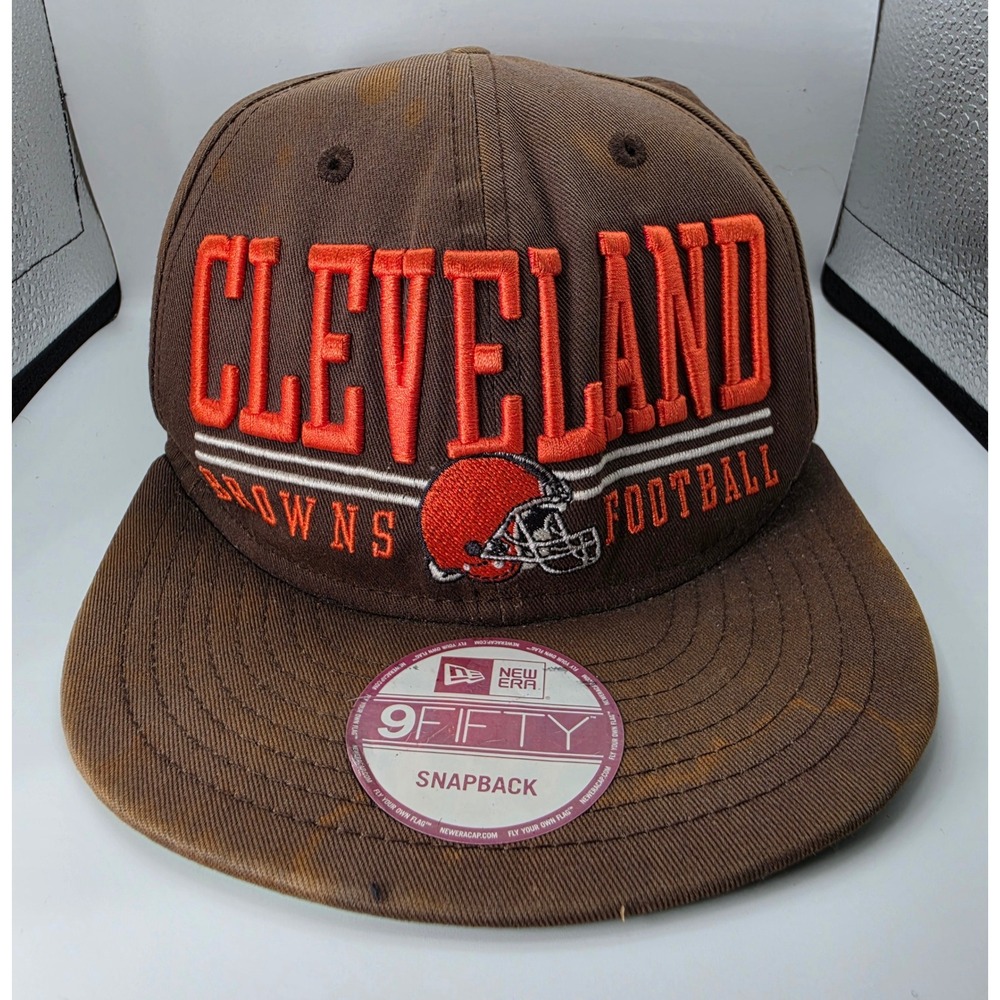 New Era 9FIFTY Cleveland Browns Football Snapback Hat Brown Orange OSFA